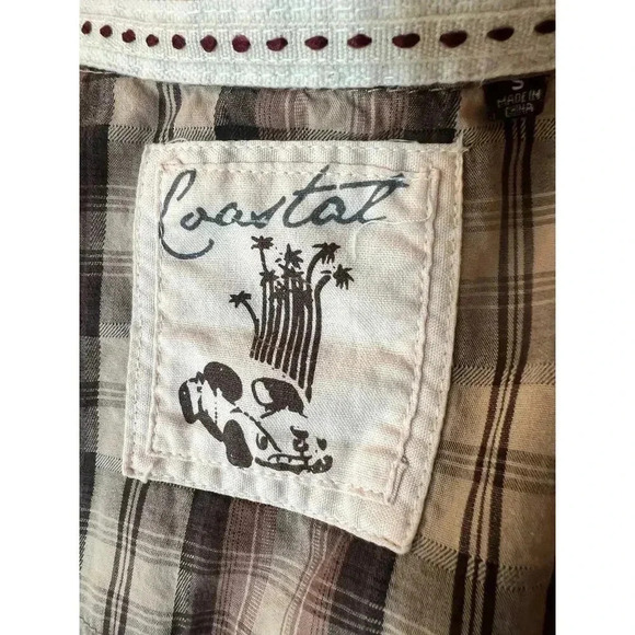 COSTAL short sleeve button up pearl snap buttons mens size small - Picture 10 of 11